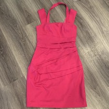 Express Hot Pink Halter Layered Mini Cocktail Dress Women’s Size 4