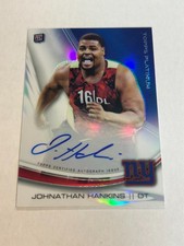 2013 Topps Platinum Johnathan Hankins On Card Rookie Auto Giants SP . rookie card picture