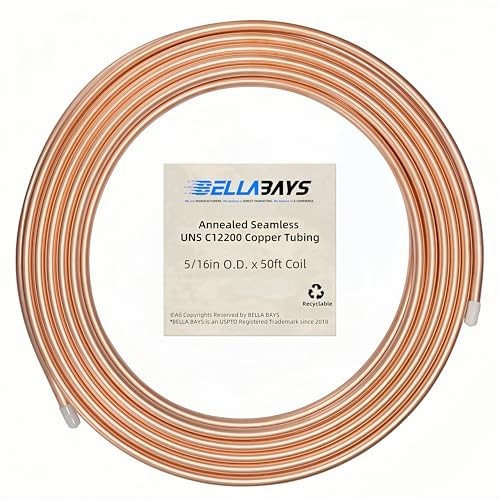 Copper Tubing 5/16" OD x 0.257" ID x 50 ft for HVAC Refrigeration