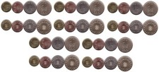 Romania - 5 pcs х set 4 coins 1 5 10 50 Bani 2024 - 2025 aUNC / UNC Lemberg-zp