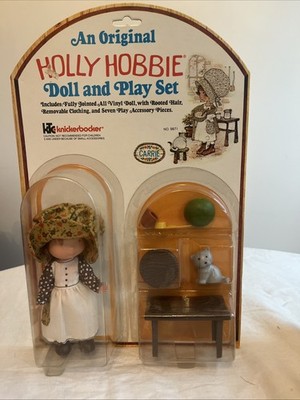 1976 Vintage Holly Hobbie Doll  Carrie  & Play Set Knickerbocker Toy 9871