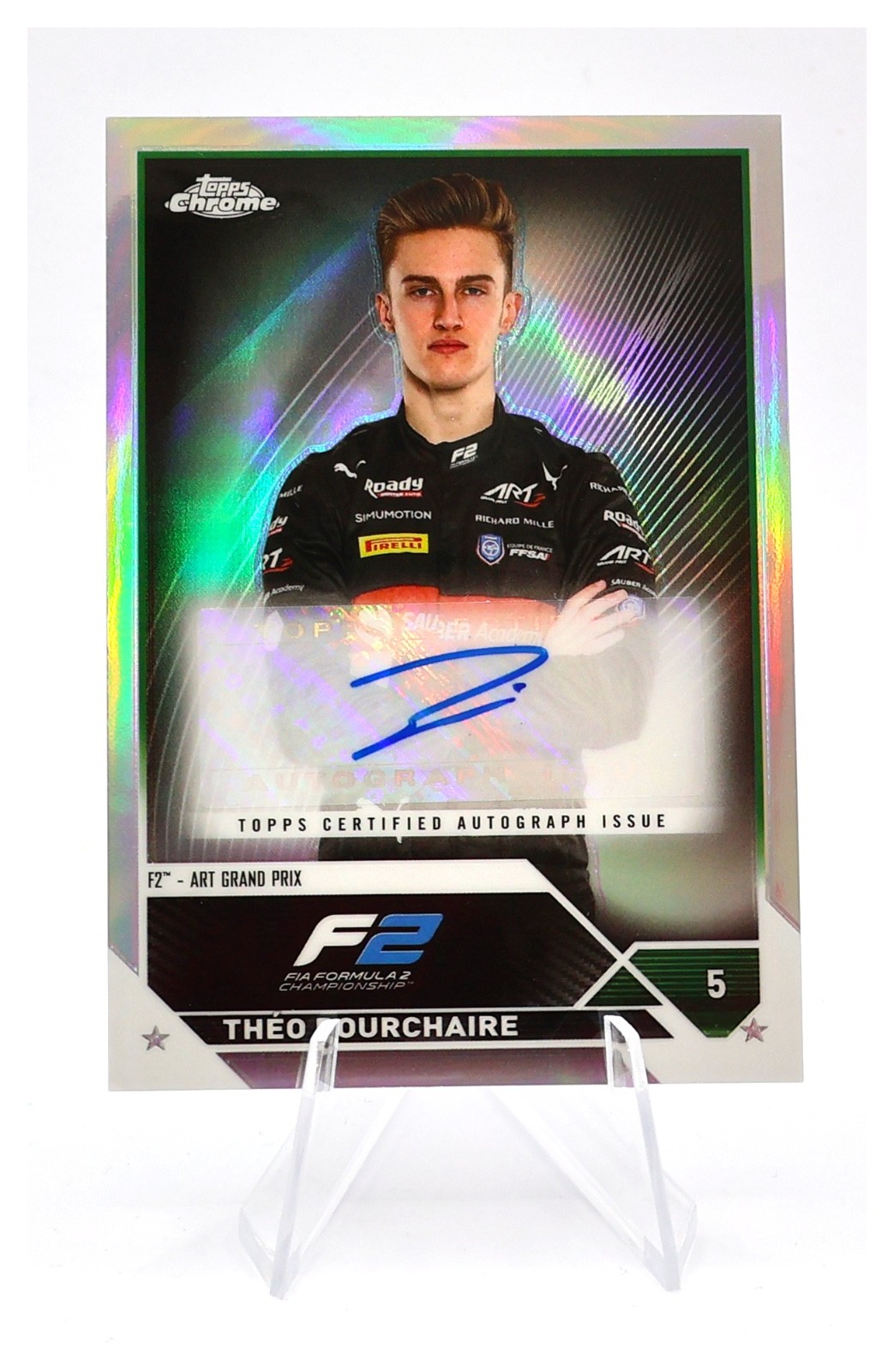 2023 Topps Chrome Formula 2 Theo Pourchaire #CAC-TP Auto Refractor