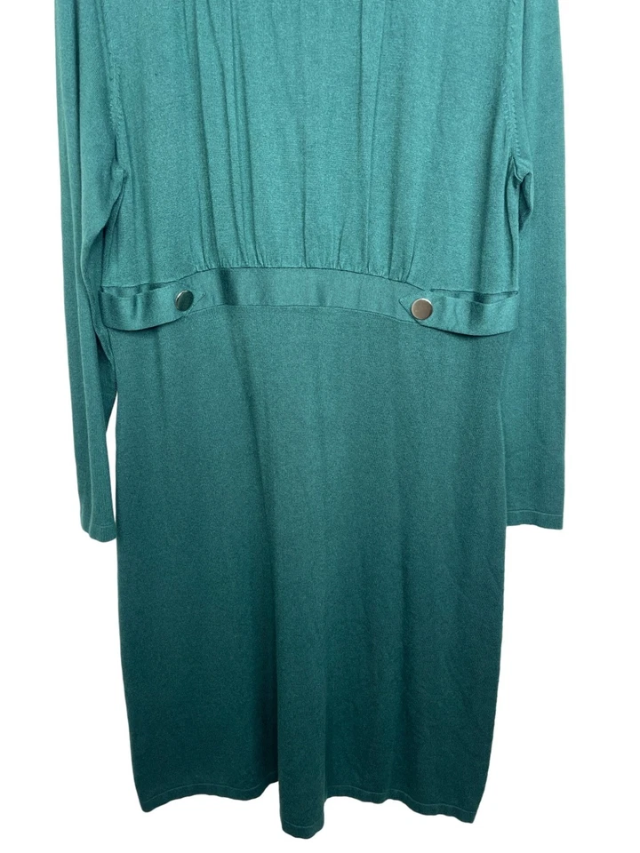 Alfani Sweater Dress Womens XL Green Knit Midi Long Sleeve Work Office Casual - Image 4 of 4