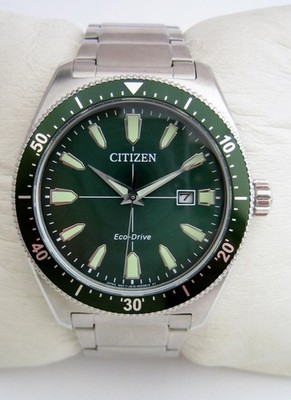 CITIZEN ECO DRIVE UHR HERREN BRYCEN AW1598-70X EDELSTAHL KERMIT ORIGINAL