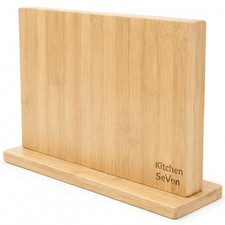 Magnetic Knife Block with 18 COREVA Magnetic Plates Double Sided Bamboo Kn...
