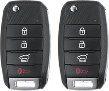 X AUTOHAUX 2pcs 4 Button Proximity Smart Car Keyless Entry Remote Black 