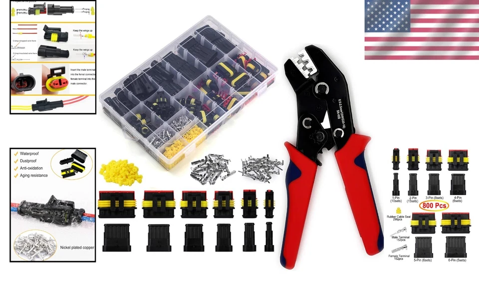 800Pcs Waterproof Automotive Electrical Wire Plug Kit - Image 2 of 4