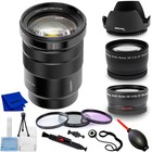 Sony E PZ 18-105mm f/4 G OSS Lens + Telephoto and Wide Angle Lenses Bundle