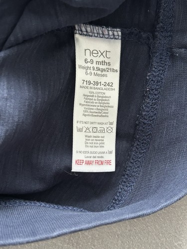 Next Baby Boys Navy Blue Long Sleeve Top Size 6-9 Months - Picture 12 of 12