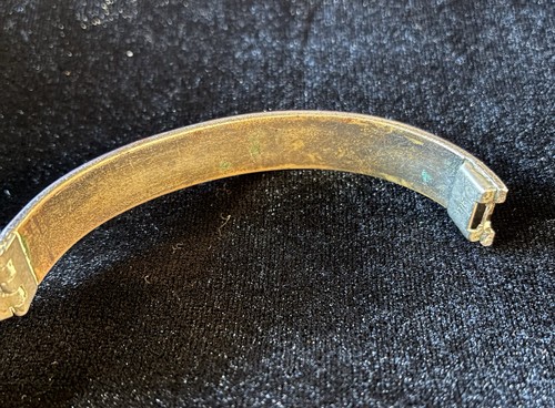 Bracciale Lutto Vittoriano Smalto Nero Strass Cerniera Braccialetto - Foto 6 di 7