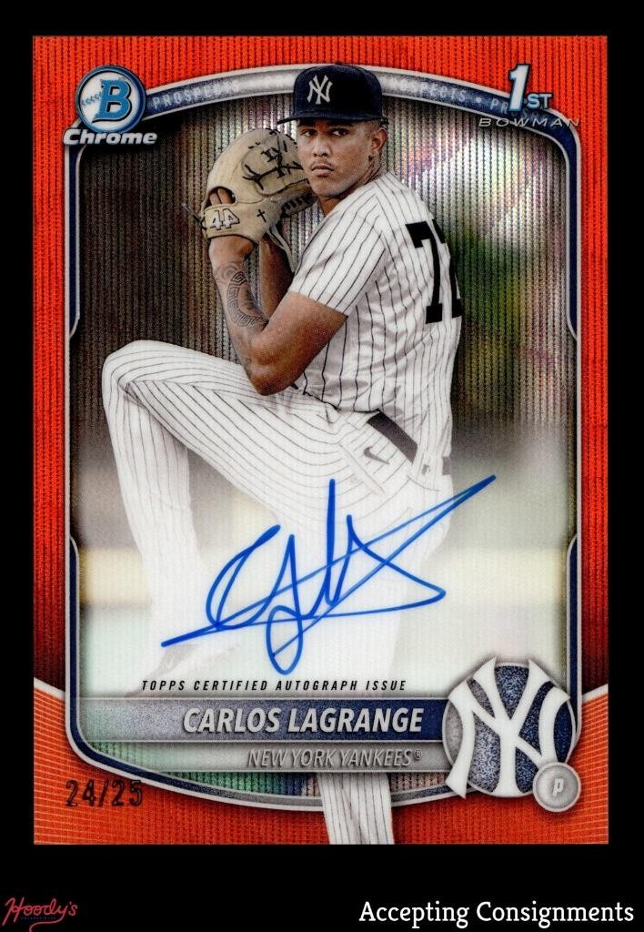 2025 Bowman Chrome Orange Wave Refractor Carlos Lagrange 1st Rookie AUTO /25