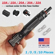 10~32A Solar Fuse 1000V DC in-line Fuse Holder Connectors for Solar Panel System