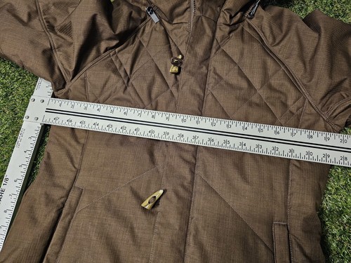 Womens Volcom Thermonite Parka Jacket Snow 06 Sz Medium Brown Long 8000MM/5000GM - Picture 5 of 8