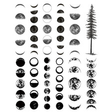 Black Geometry Tree Tattoo Sticker Moon Phase Arrow Temporary Fake Tatoo Waterpr