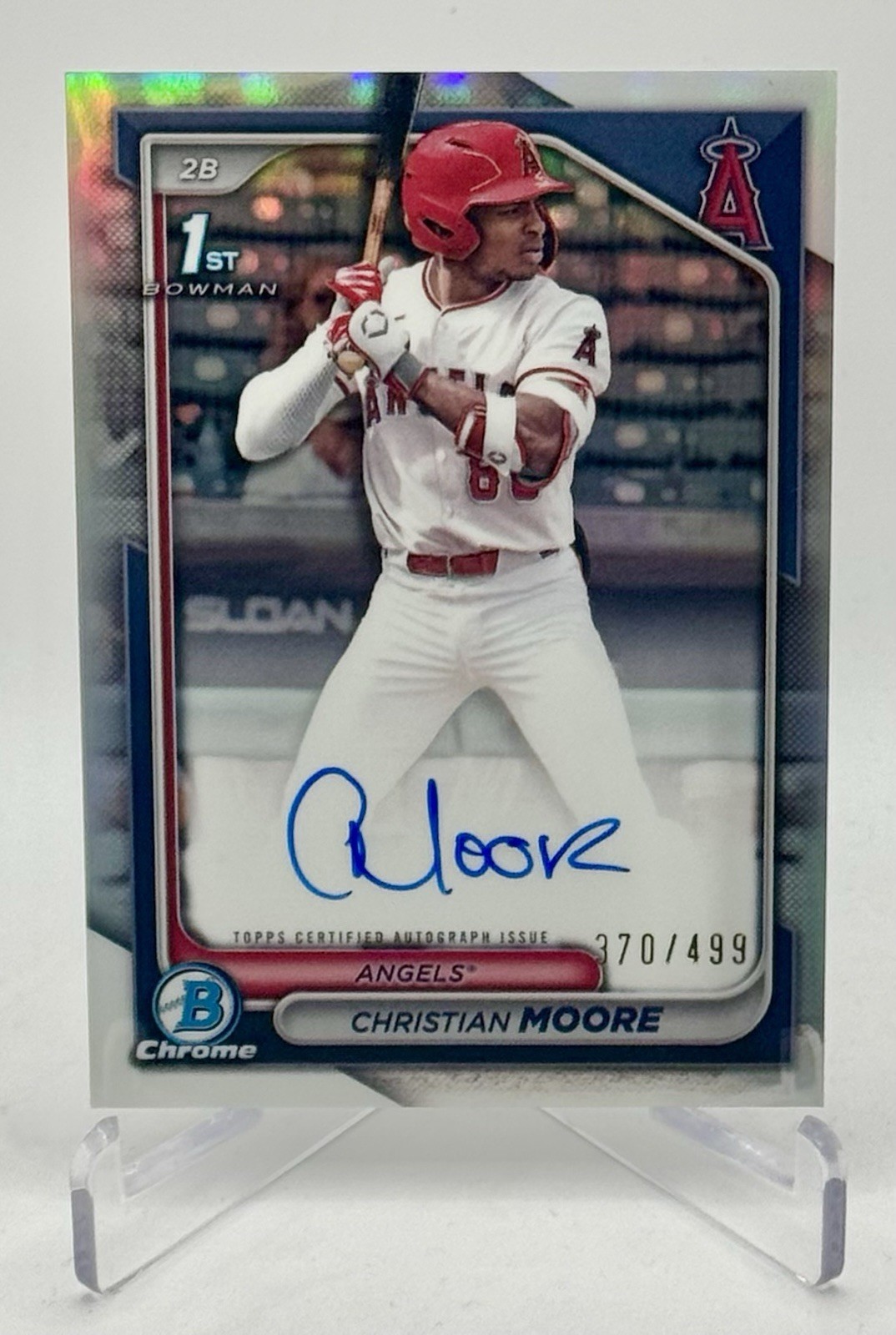 Christian Moore 2024 Bowman Draft Chrome 1st Auto RC Refractor /499 #CPA-CM