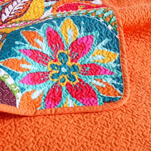 100% Cotton Bohemia Bedspread Set Coverlet Queen King Size Patchwork Bed New - Picture 5 of 9