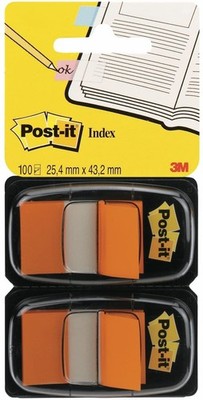 Post-it Haftmarker Index 25,4 x 43,2 mm orange 2 Blöcke á 50 Blatt