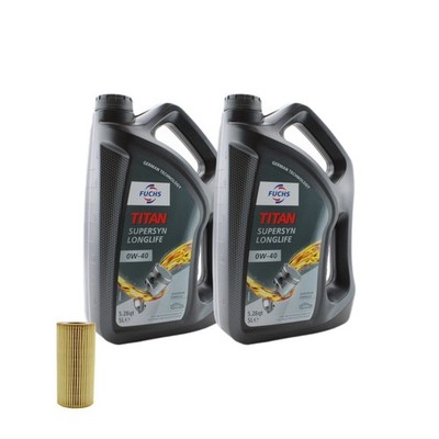 10L Fuchs TITAN SuperSyn LL 0W-40 Mann Engine Oil Change Kit for W221 S65 AMG