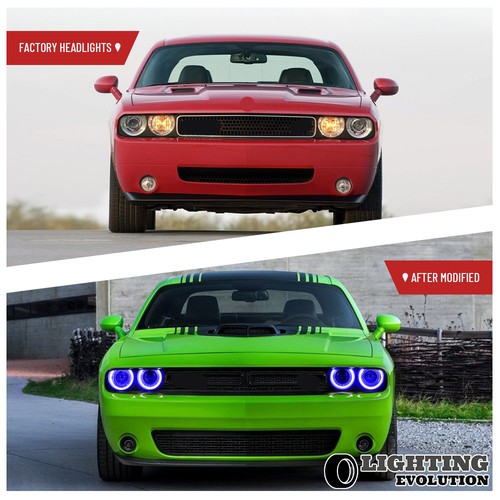 Faros LED RGB para Dodge Challenger R/T SRT Hellcat SXT SE 2015 2016-2022 - Imagen 4 de 19