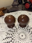 Fiesta Chocolate Brown Salt And Pepper Shakers Set With Rubber Corks