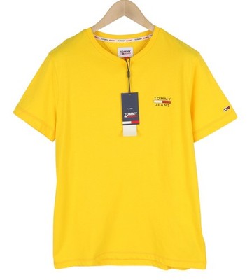 Tommy Jeans TJM Chest Logo Pollen Herren T-Shirt L Gelb Kurzarm Rundhals *