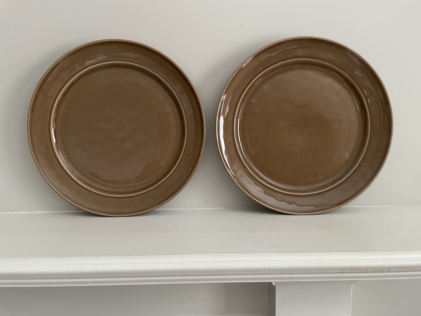 Set of 2 Pottery Barn Cambria Mushroom Dinner Plates