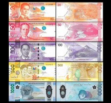 * PHILIPPINES set 20 50 100 500 1000 piso 2021 - 2022 ** UNC ** polymer