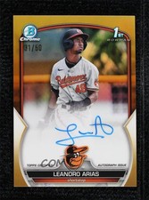 2023 Bowman Chrome Prospect Gold Refractor 31/50 Leandro Arias #CPA-LA Auto 0h99