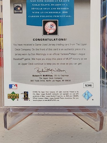 Don Mattingly 2006 Upper Deck Epic Materials GAME WORN JERSEY Holo /99 Yankees - Picture 4 of 6