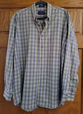Pendelton Men's Size Large Plaid Button Down Long Sleeve Cotton Shirt