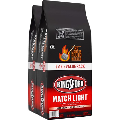 Kingsford Match Light Instant Charcoal Briquettes, 12 lbs, 2 Pack - Picture 1 of 11