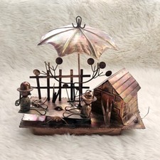 Vtg Copper Musical Children On Seesaw Chinese Craftsman Plays Happy Days- Works