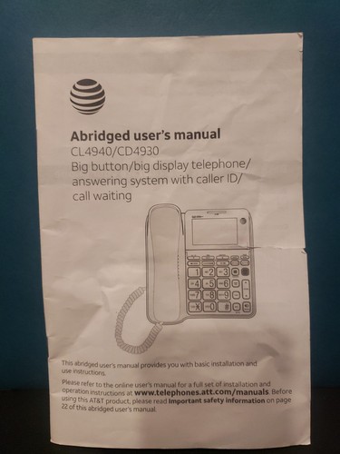 AT&T CD4930 Corded Phone With Answering System and Caller ID - Black - Picture 6 of 10
