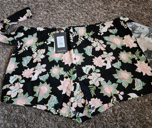 NWT Who What Wear Batik Floral Wide Leg Linen Shorts Skort 2X - Picture 4 of 6