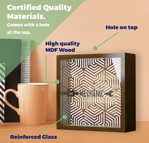 Mechaniker Geschenk Schatten Box Wanddeko - 6x6x2" Holz Display Box. - Bild 5 von 6