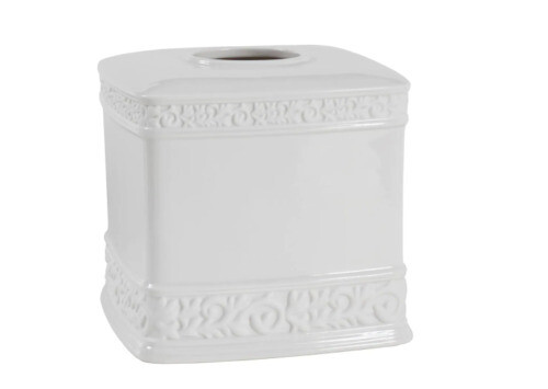 Kassatex Bath Marble And Lucite Tissue Box Holder Vintage Vintage White Marble Lucite Encased Tissue Box Cover | Chairish main image 3