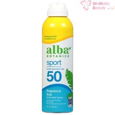 Alba Botanica Sport Fragrance Free Sunscreen Spray SPF 50 5oz / 148ml New