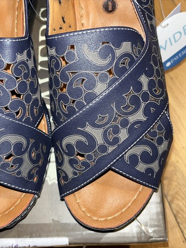 PAVERS.NEW/BOX.Navy/ Grey Platform Sandals.Wide Fit.Size 8/41.RRP £44.99 - Picture 5 of 24