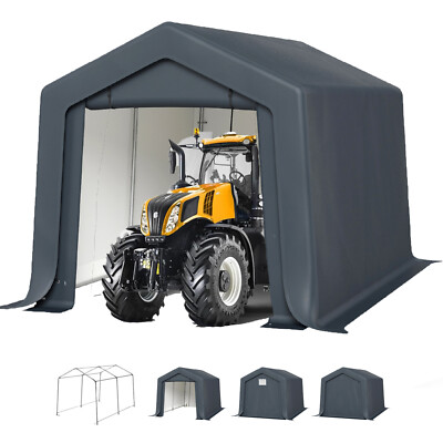8 x 12' Outdoor Storage Shed Shelter Shed Canopy Carport Garage Tent Metal Frame