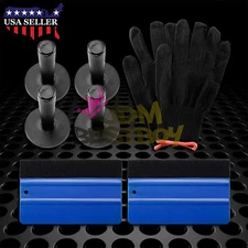 Eco Vehicle Wrap Vinyl Tools Kit Felt Squeegee Razor Wrapping Gloves 4 Magnets