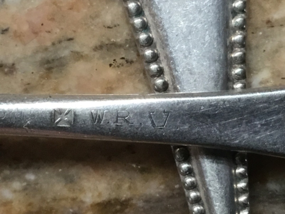 \"7●SLY MON CROSS OF IRON COOL SPOON 4 Demitasse Spoons, Vintage Iron Cross WR Keystone