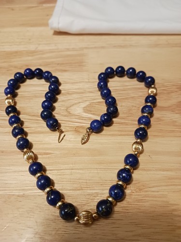 Estate 14k Lapis & 14k Spacers 20" Necklace