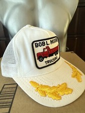 Vintage Trucker Hat Mesh 80s Snapback Cap BOB L MOORE Made in USA