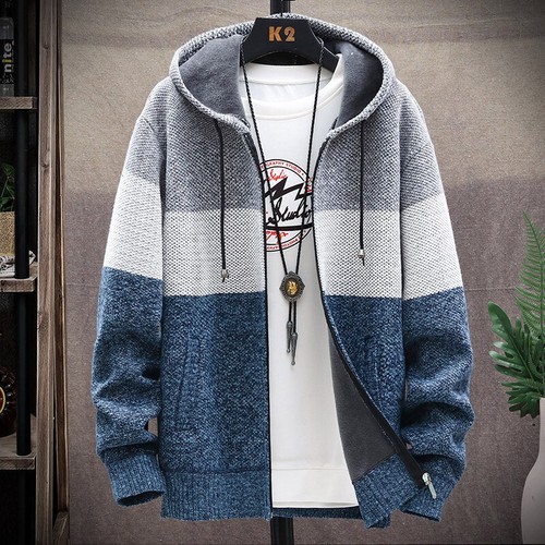 Mens Zip Up Fluffy Lined Hoodie Hoody Coat Winter Warm Jacket Hooded Sweatshir w - Picture 15 of 30
