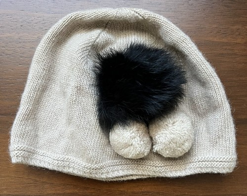 New Portolano Kids Nylon/wool/angora/cashmere blend Beige Hat Girls size 1-3 Y - Picture 5 of 5