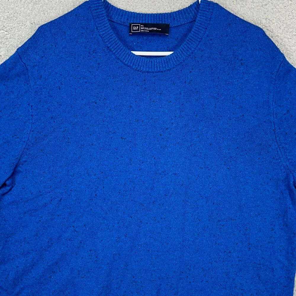 Gap Crew Neck Sweater Adult XL Blue Lambswool Nylon Blend Pullover Knit Mens