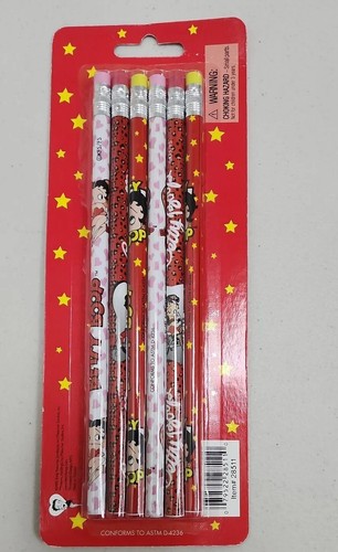 Betty Boop No 2 Lead Real wood Pencil 6 Pencils in one package. - Picture 2 of 11