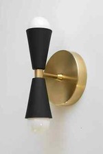 Mid Century Style Brass Wall sconce Light Black And Gold Bed side & Vanity light