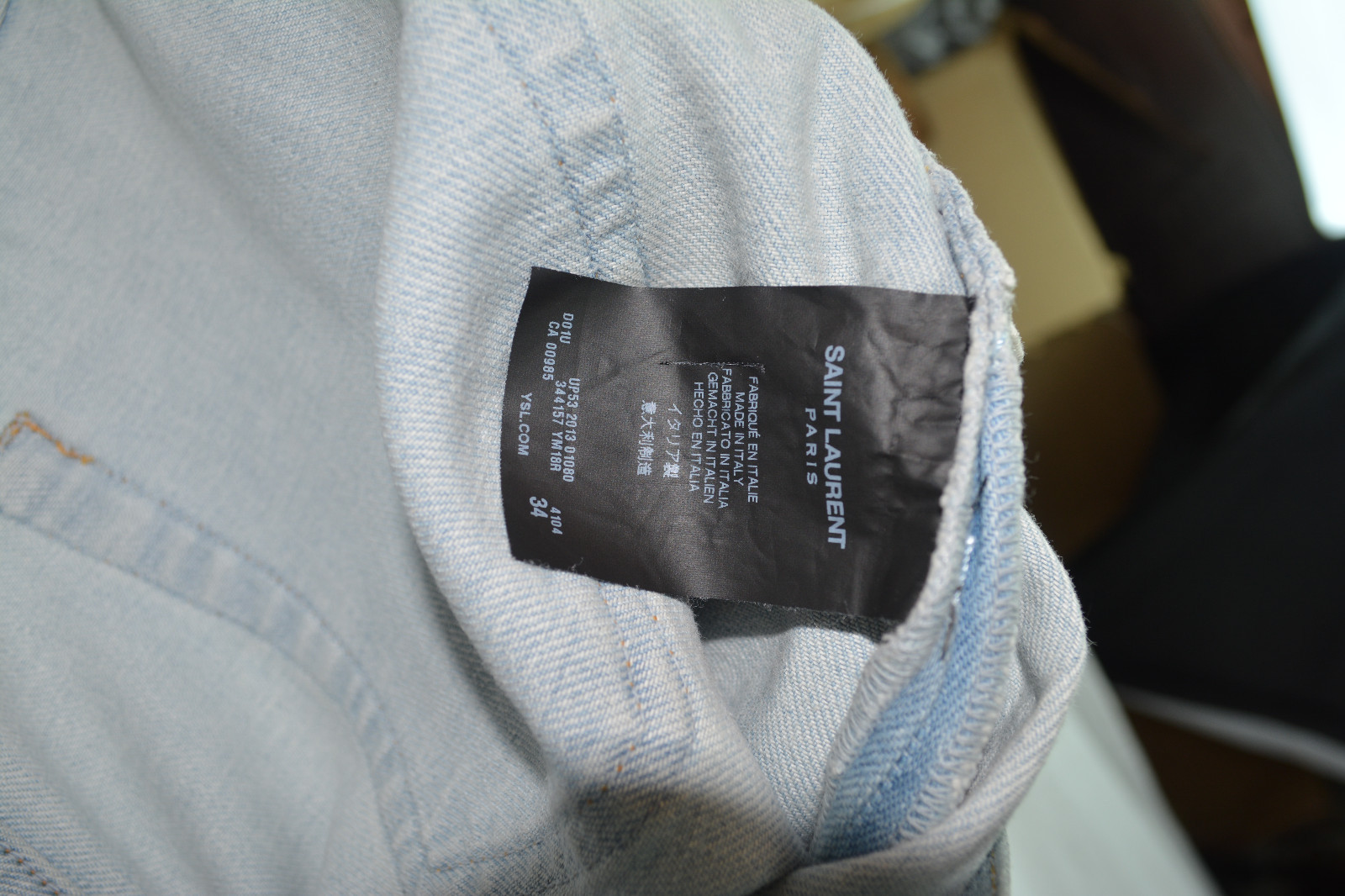 Jeans Saint Laurent Paris D02 taglio skinny 34 32 33 Hedi Slimane lavaggio chiaro