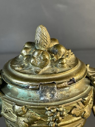 Antike Bronze Amphore Tigerköpfe Marmor Sockel Historismus Ca. Um 1880/1900 - Bild 6 von 12